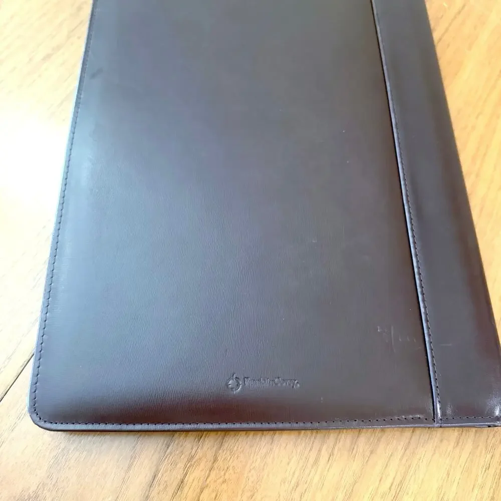 Franklin Covey Italian Leather Padfolio Brown Planner 12.75” x 9.5”